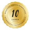 10 Jahre Kundenzufriedenheit Bild zeigt das Logo 10 Jahre Kundenzufriedenheit