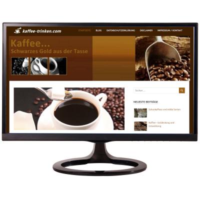 Webseite - Kaffee trinken Bild zeigt die Webseite von Kaffee trinken
